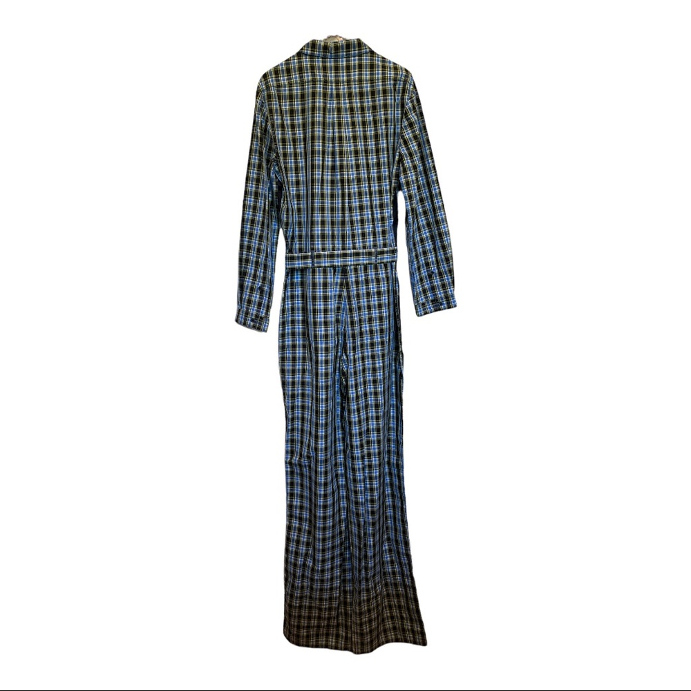 Burberry Ladies Blue Lampton Check Tie Waist Jumpsuit Brand Size 12 (US Size 10) - Picture 3 of 14
